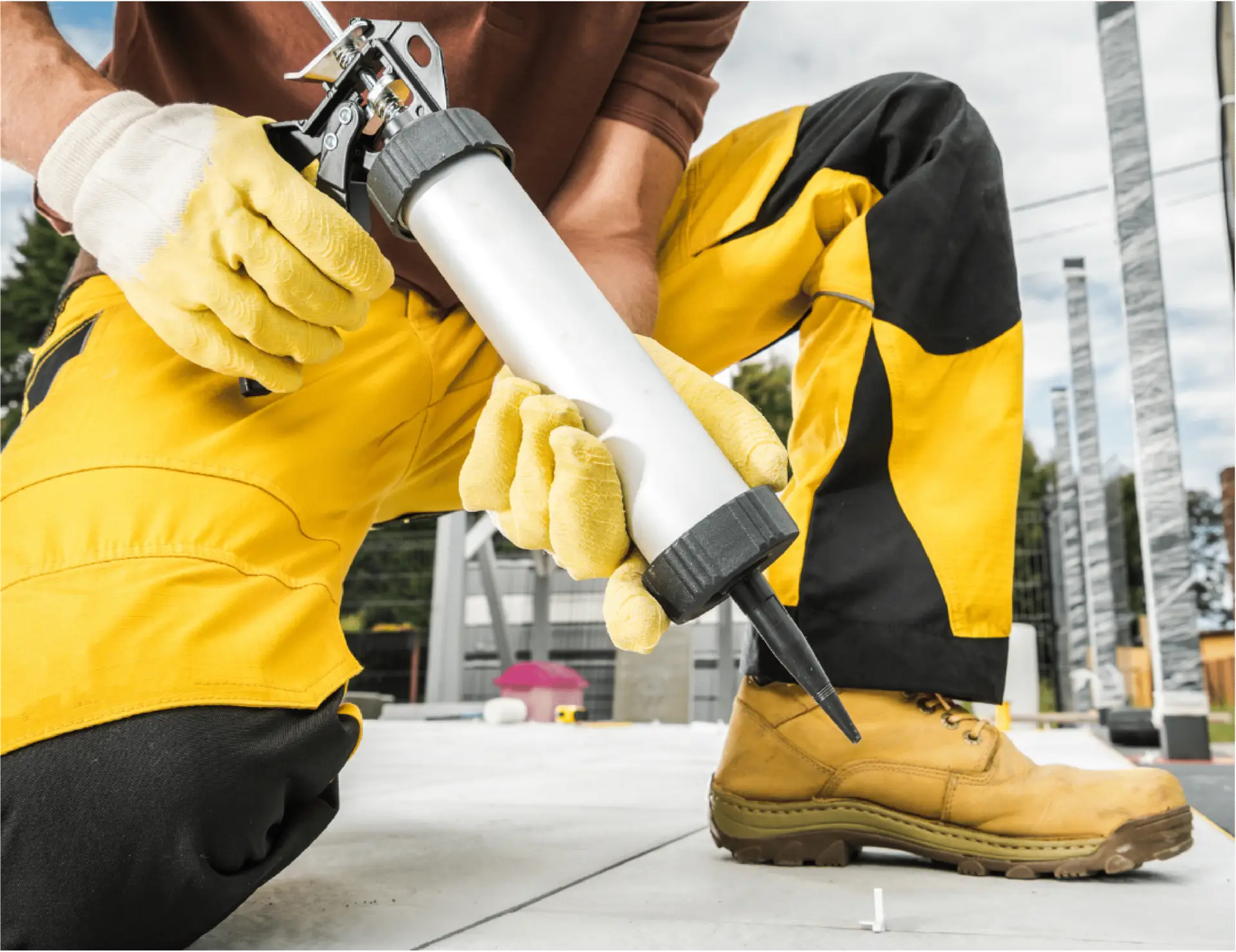 High-rise silicone sealant replacement work on a building facade joint in Malaysia